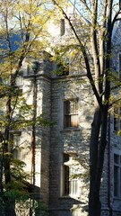 The beautiful campus autumn view in the University of Pennsylvania in Philadelphia