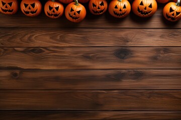 Canvas Print - Halloween wood hardwood pumpkin.