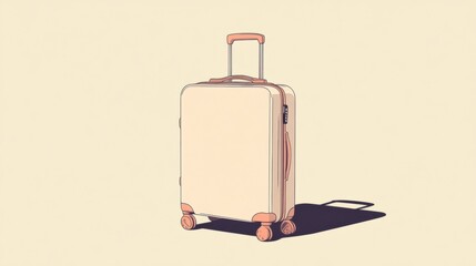 Aufkleber - This artwork features a stylish suitcase with a handle and wheels, embodying a sleek, minimalist aesthetic that highlights travel essentials. Generative AI
