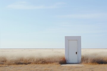 Poster - White wooden door sky architecture outdoors.