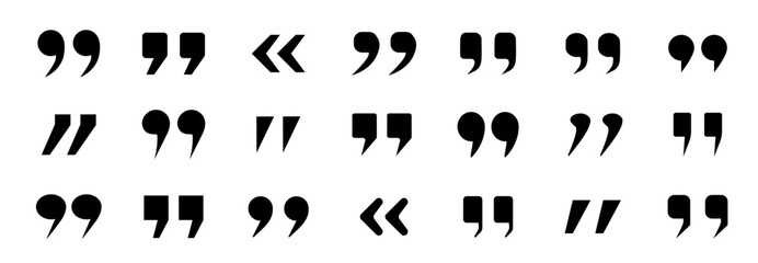 Wall Mural - quotes icon. quote mark icon set for conversation or definition. quote speech symbol vector illustra