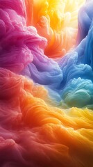 Wall Mural - Waves of color moving fluidly generating mesmerizing abstract images