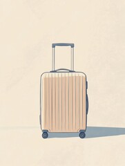 Poster - This illustration features a sleek suitcase with a handle and wheels, designed for travel enthusiasts and adventurers alike. Generative AI