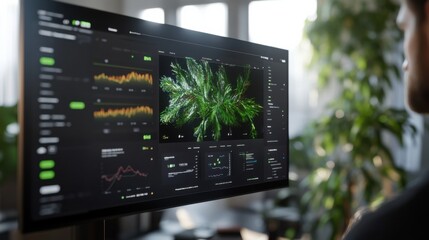 Wall Mural - Green bond investment analysis dashboard for sustainable finance insights
