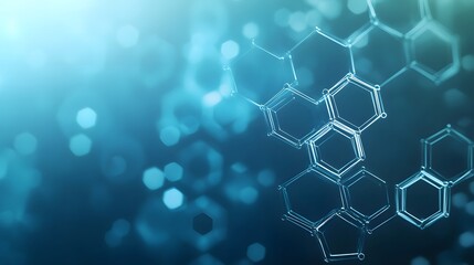Wall Mural - abstract blue background with hexagonal geometric shapes