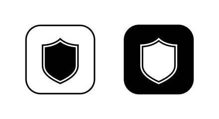 Fototapete - Shield icon on black square. Guard sign symbol