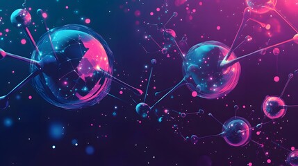 Wall Mural - abstract representation of molecular bonds and connections