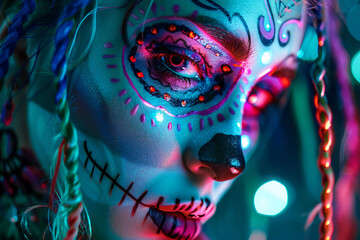 Wall Mural - ai generated picture of a mysterious character on halloween party celebration