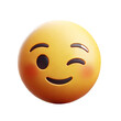 © sahli - Winking Face 3D Emoji with Playful Expression on Transparent Background