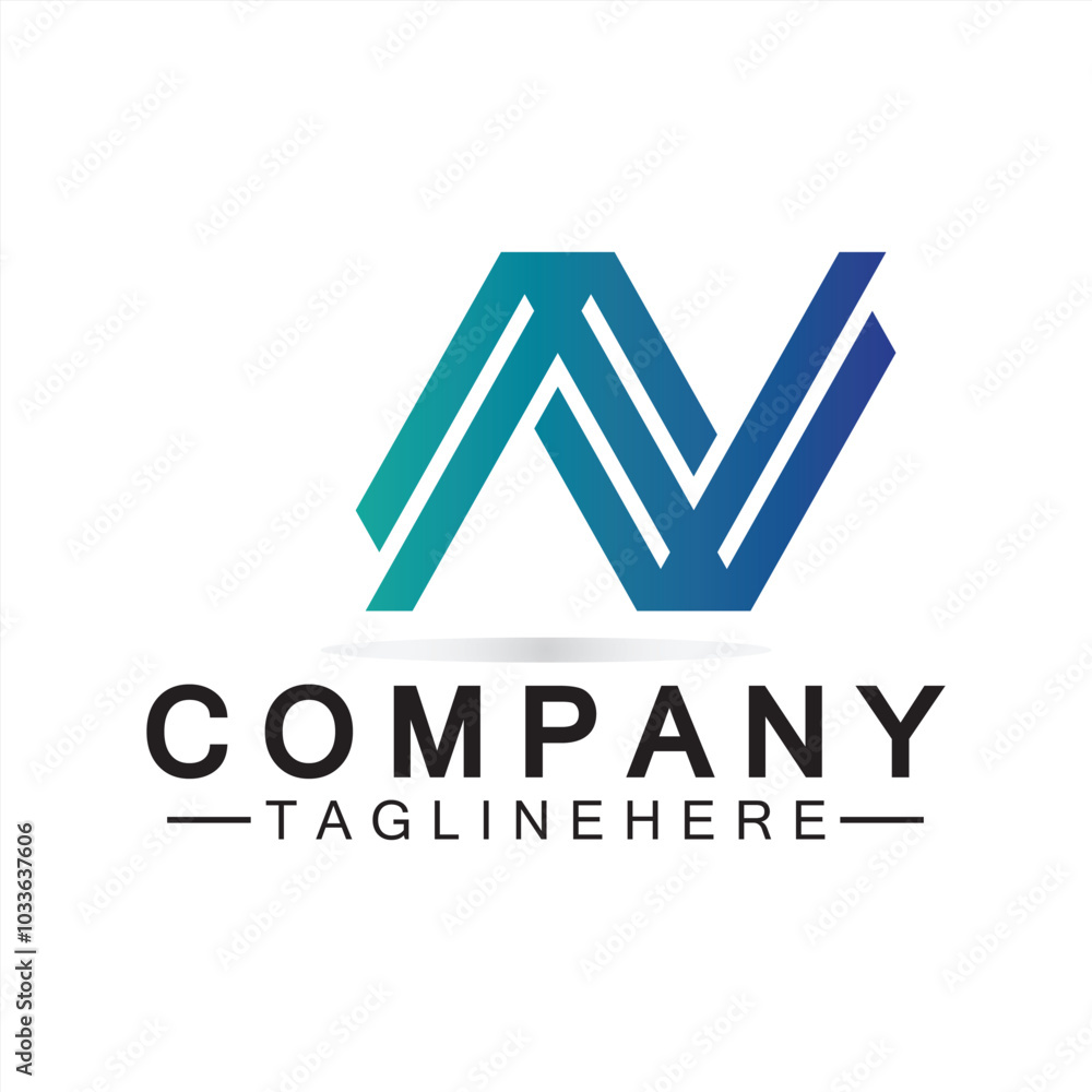 Letter N logo icon design template elements