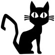 © BreizhAtao - A cartoonish black cat silhouette, perfect for Halloween decoration.