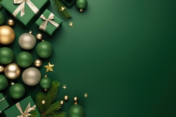 Wall Mural - Christmas backgrounds decoration green.