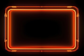 Poster - Neon frame light black background illuminated.