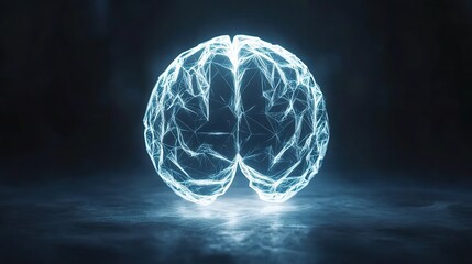 Poster - Futuristic Brain with Neon Light Effect