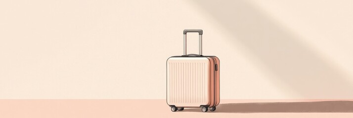 Aufkleber - This illustration features a sleek suitcase with a handle, emphasizing minimalism and travel essentials in a simple design. Generative AI