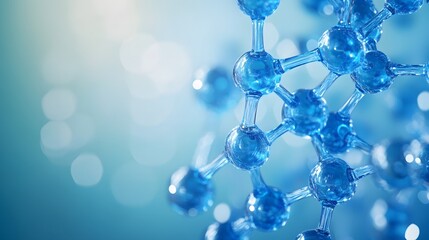 Wall Mural - a close-up of a blue molecular structure with a blurred background