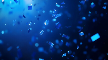 Wall Mural - abstract background with scattered blue confetti across the scene -