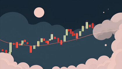 2d illustration Doji candle for share market