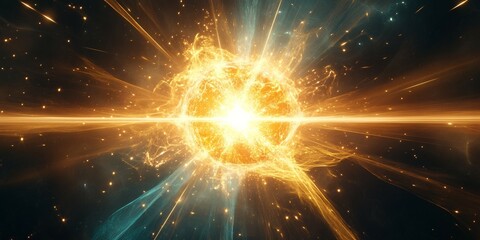 abstract glowing orb with bright light.