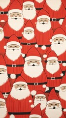 Sticker - Santa pattern many art representation backgrounds.