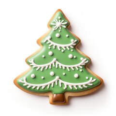 Canvas Print - Christmas tree cookie dessert icing food.