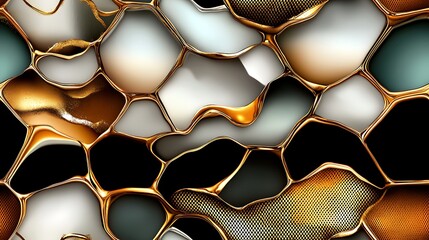 Abstract Gold and Black Liquid Pattern Background