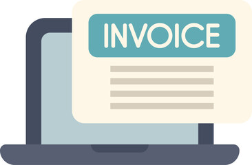 Wall Mural - digital invoice is being displayed on a laptop screen, representing online payment, billing, and e c