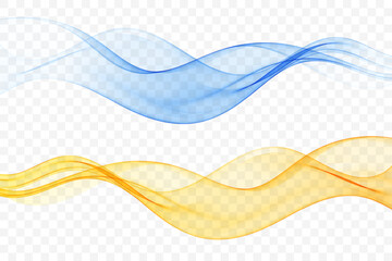 Wall Mural - transparent abstract wavy element. flow of transparent wave, design element.