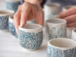 © Анастасия Ареховская - Ceramic cup hand painted with complex abstract pattern in the Zentangle style