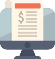 Wall Mural - computer screen showing financial data analysis with dollar sign, concept of online banking or busin