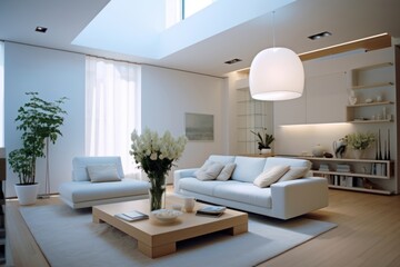 Wall Mural - Modern living room architecture furniture building.  Image by rawpixel.