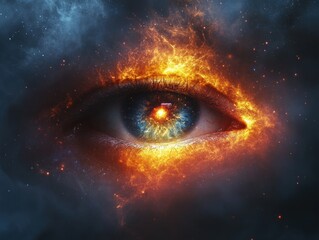 Abstract eye concept of third eye and spirituality. AI generated