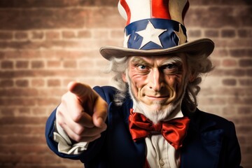 Canvas Print - Uncle Sam portrait costume adult.