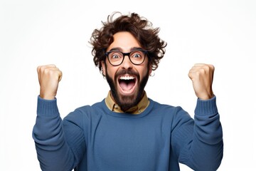 Canvas Print - Glasses success smiling beard.