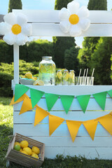 Wall Mural - Lemonade stand with refreshing drink in park