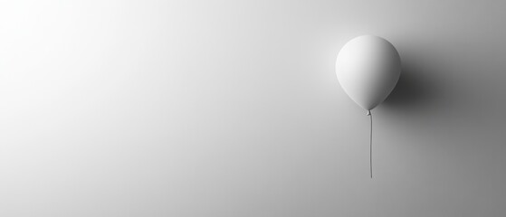 Poster - a white balloon is floating in the air with a string attached to it