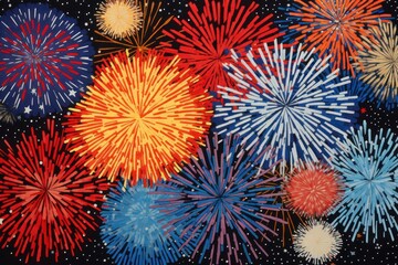 Canvas Print - Fireworks art illuminated backgrounds.