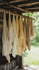 Canvas Print - Natural Dye Textile Workshop with Rustic Charm  