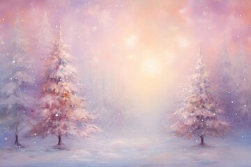 Canvas Print - Christmas background outdoors.