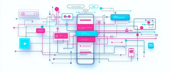 Vibrant Flat Design Illustrating Project Management Concepts