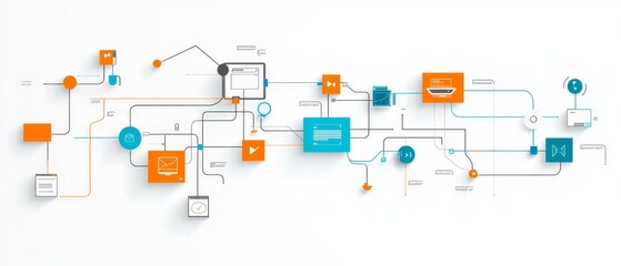 Flat Design Digital Project Management Representation