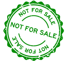 Sticker - Grunge green not for sale word round rubber seal stamp on white background