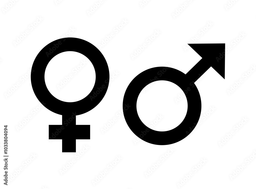 male and female vector symbols on white background. man and woman icon ...