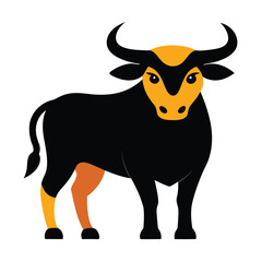 Wall Mural - Bull vector Illustration Vector on white background