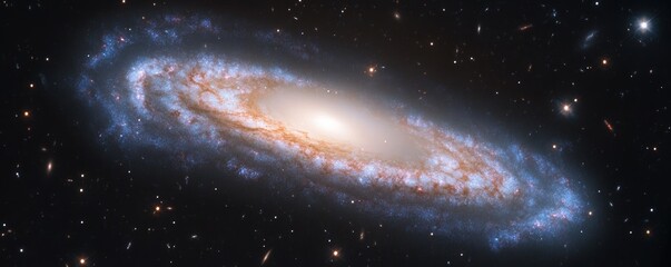 Wall Mural - the magnificent sight of a spiral galaxy showcasing swirling arms of stars, gas, and dust, lighting 