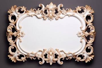 Wall Mural - Rectangle Rococo rectangle frame white.