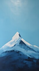 Poster - Mountain painting nature snow.