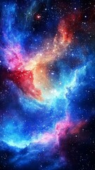 Wall Mural - explore the mesmerizing depths of space with vibrant nebula clouds stretching across light years in 