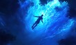 © Аrtranq - Serene Underwater Exploration: A Silhouette in the Deep