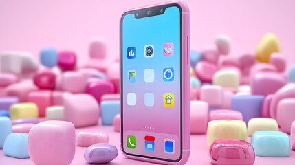 Professional smartphone photo mockup with a sophisticated background, perfect for designers and developers to present sleek app designs
